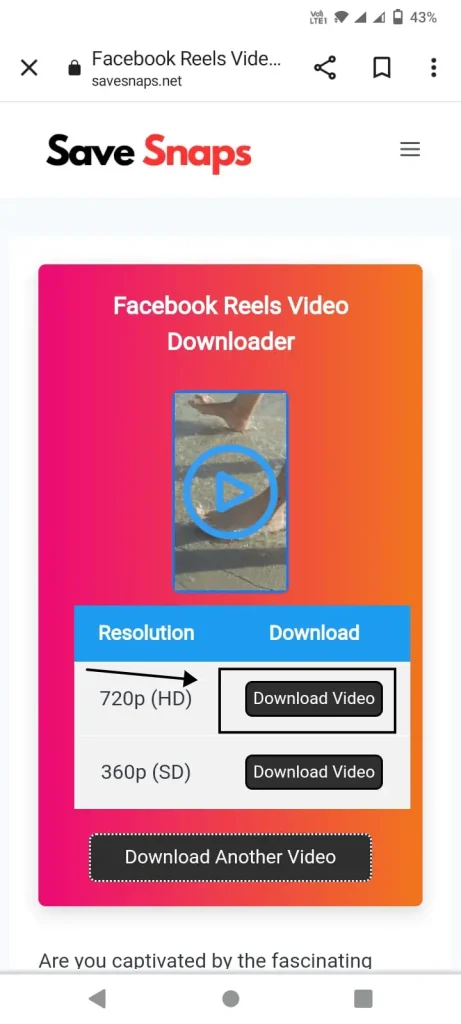download high quality facebook reel